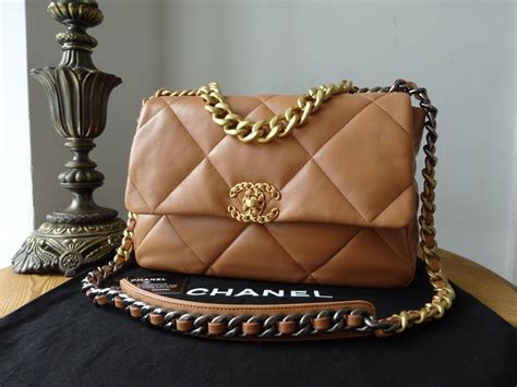 chanel 19 large caramel|Chanel 19 waist bag size.